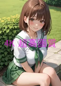 月屋 1点物 高画質 A4 ポスター アニメ イラスト セーラー服 #0162
