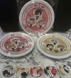 くら寿司ハイキューコラボ寿司皿3点セット 稲荷崎　音駒　梟谷　缶バッチ付き