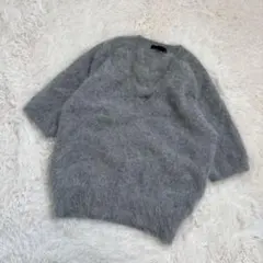 美品✨ICB アンゴラ　ふわふわＶネックニット　半袖ニット　オンワード樫山