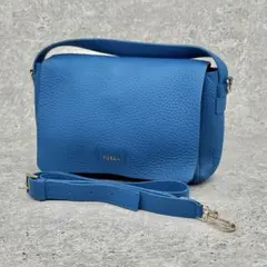 FURLA フルラ ショルダーバッグ ブルー 青 レザー フラップ 斜め掛けのサムネイル