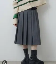 kastane ベルトプリーツミドルスカート　無地のサムネイル