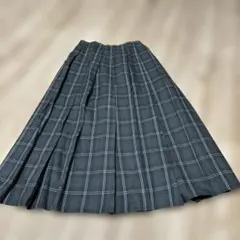 earth music &ecology グレー チェック柄 プリーツスカート