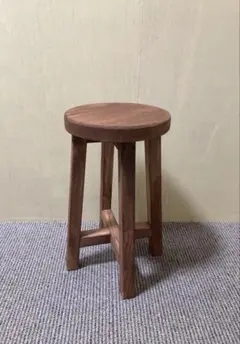 訳あり品！オールドチーク天然無垢材丸木脚スツール丸M木製イス花台
