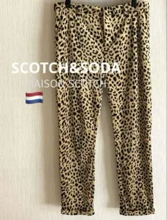 상태좋음 SCOTCH&SODAレオパード柄パンツ⭐︎ベロア風⭐︎Sサイズ