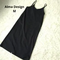 Alma Design 　ネイビー　 ノースリーブ ワンピース M　ジャンスカ