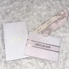 Dior ショッパー リボン付き ピンク 紙袋 ギフト 2点のサムネイル