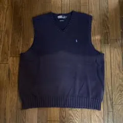 Polo by Ralph Lauren ネイビー Vネック ベスト XL