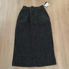 新品　タイトスカート しまむら　黒と白のチェック柄　M 裏地付き