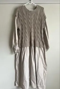 URBAN RESEARCH DOORS ニットワンピース ベージュ