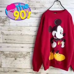 90's ディズニー　 USA製　ビックミッキー　ゆるだぼ スエット トレーナー