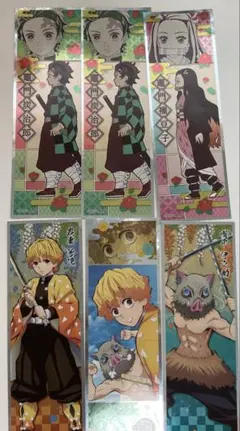 鬼滅の刃　ロングステッカー　6枚セット　炭治郎　善逸　伊之助