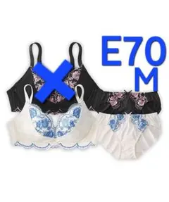 131　新品　E70　M　ブラジャー＆ショーツセット　ホワイト