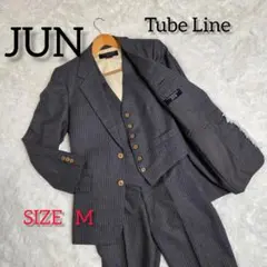 JUN Tube Line ストライプビジネススーツ3ピース M