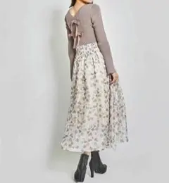 トランテアンソンドゥモード　バックリボンフラワーワンピース