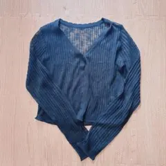 シアーリブニットショート丈カーディガン[sd071]