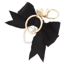 リボンとハート型チャームのキーホルダー　G