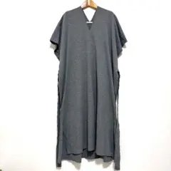 美品 KBF 2way Vネックロングワンピース グレー フリー
