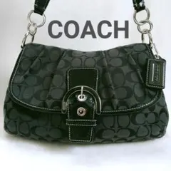 COACH ワンショルダー バッグ ソーホー シグネチャー コーチ 黒ブラック