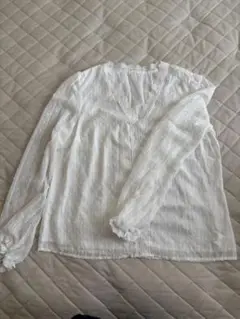新品✴︎シフォン長袖ブラウス シースルー袖