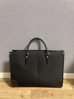 【超美品】AOKI ビジネスバッグ 黒 ナイロン レザー 就活 新卒 リクルート