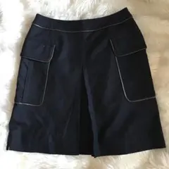 トゥモローランド◆革パイピング　ウールミニスカート