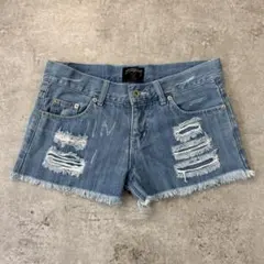 STUSSY ステューシー【30】 デニム ショートパンツ ダメージ加工 Y2Kのサムネイル