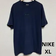 00s NIKE ナイキ 刺繍ロゴ Tシャツ XL 紺 メキシコ製 センターロゴのサムネイル