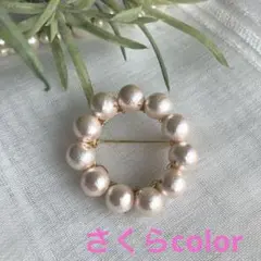E タンバリンサークル　ブローチコットンパール卒業式卒園式　入学式入園式