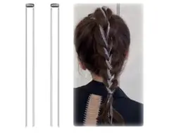シルバー三つ編み用ヘアピン　ブライダル　ヘアアクセサリー