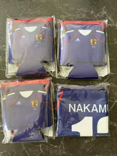 サッカー日本代表缶ホルダー & 冷感タオルセット・キリンノベルティ4点セット