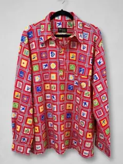 【希少】70s 80s ヴィンテージ オバマイヤー 総柄ナイロンシャツ 日本製