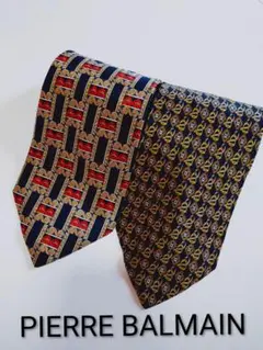 PIERRE BALMAIN ネイビー ハート 幾何学模様 ネクタイ2点セット