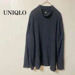 ユニクロ　タートルネック　ＸＬ　長袖　黒　無地　肌触り良い　ソフトタッチ