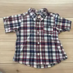 無印良品　チェック柄半袖シャツ　80㎝