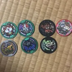 妖怪ウォッチ 妖怪メダル 7枚セット　レッドJ ダークニャン　ブチニャン