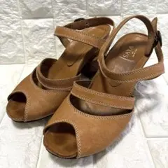 ⭐️SAYA⭐️レディースブラウンアンクルストラップ天然皮革サンダル24cm