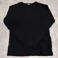 AVIREX ヘンリーネック 長袖 カットソー ブラック XL