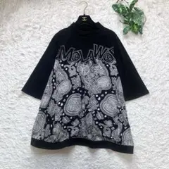 トクコプルミエブォル/レース付きブラック五分袖チュニック トクコプルミエブォル/レース付きブラック五分袖チュニック