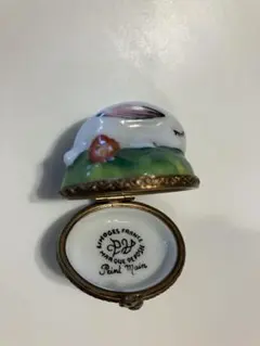 Limoges 手描きウサギ置物