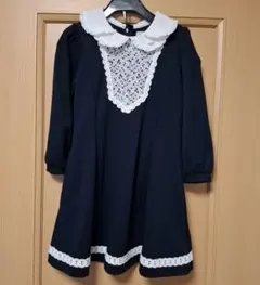 メゾピアノ　ブラック　黒　ワンピース　フリル　120　新品