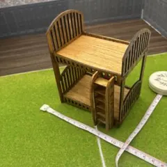 ミニチュア 木製二段ベッド ドールハウス用