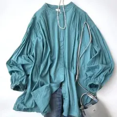 アーバンリサーチドアーズ DOORS ブラウス パフスリーブ ボリューム袖 緑