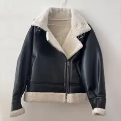 wego レディース ムートンレザーコート