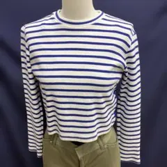 ROSE BUDストライプ 長袖 クロップドカットソー(F)