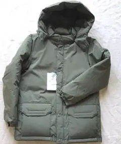 NAVY シームレスフェイクダウンジャケット キッズ　カーキ 160cm