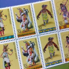 3784 外国切手 アメリカ 1996年 インディアンの踊り 5連刷2セット