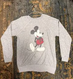 oldDisney 白ミッキーマウス スウェット グレー90s