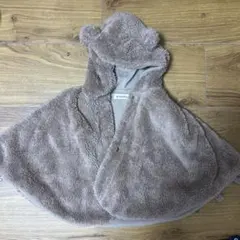 branshes ベージュ クマ耳 ポンチョ