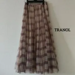 TRANOIチェック柄チュールスカート
