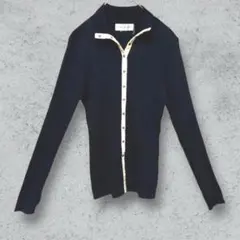 WOOD PECKER/カーディガン/羽織/リブニット/スナップボタン/ブラック